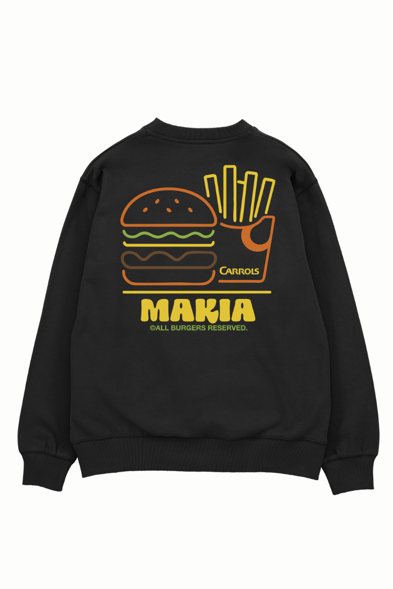Makia x Carrols Burger sweatshirt - black
