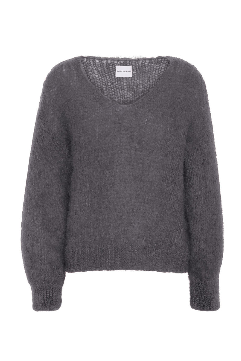 Americandreams Milana LS Mohair knit - graphite
