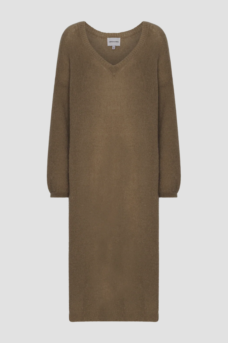 Americandreams Silja dress - Dark brown