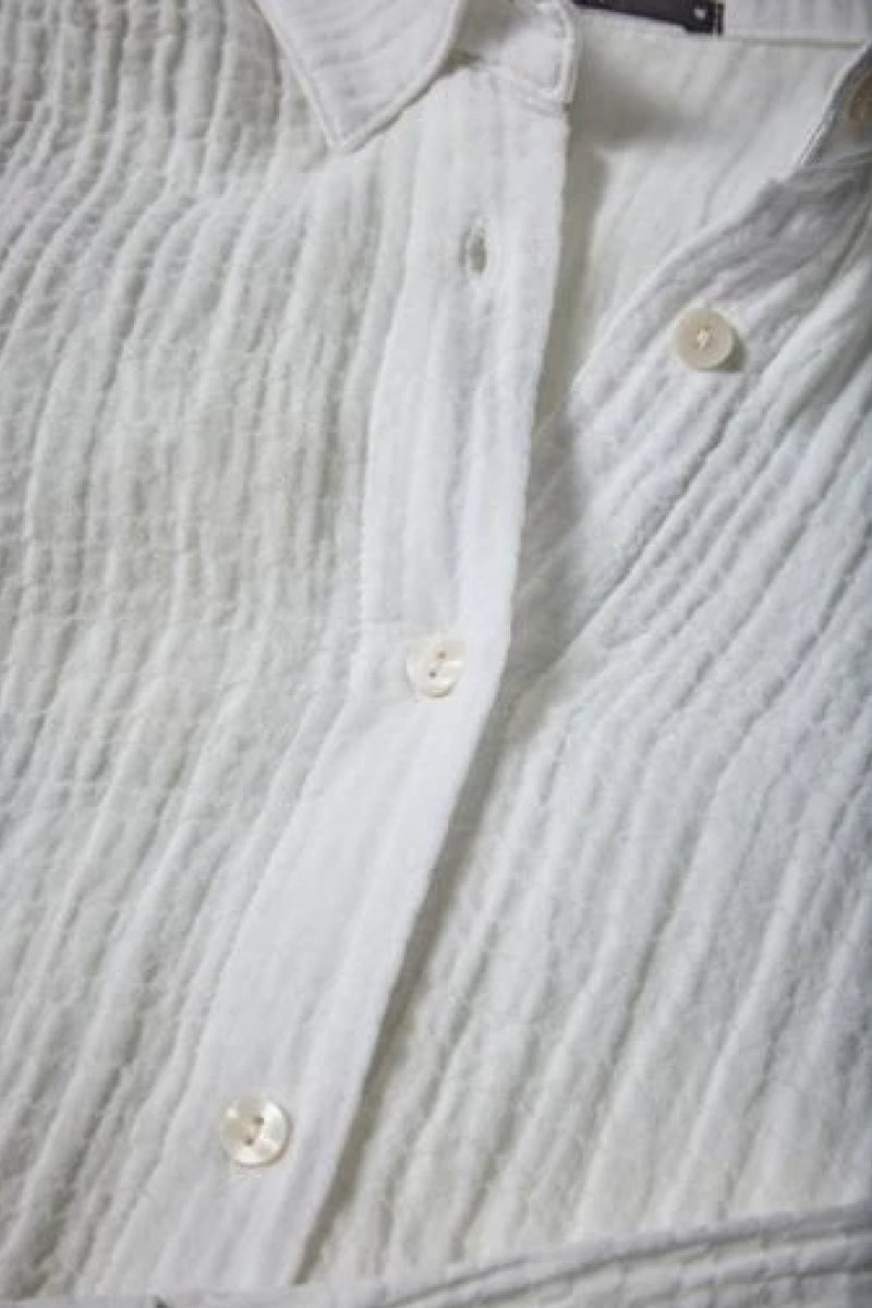 AVENY Berry dress cotton crincle - almost white