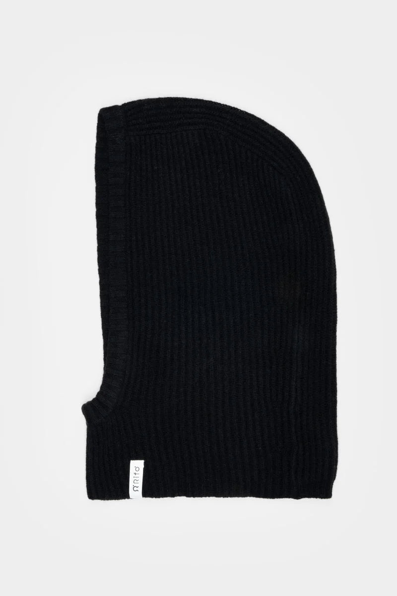 Rifo Marika Recycled Cashmere Balaclava - black ardesia