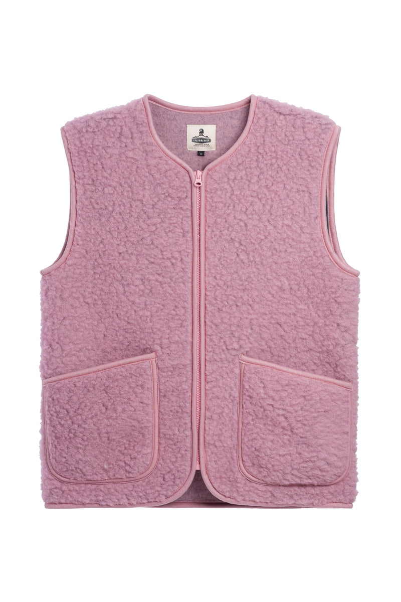 Coldbreaker Pepitco Vest, murrettu roosa villaliivi, edestä
