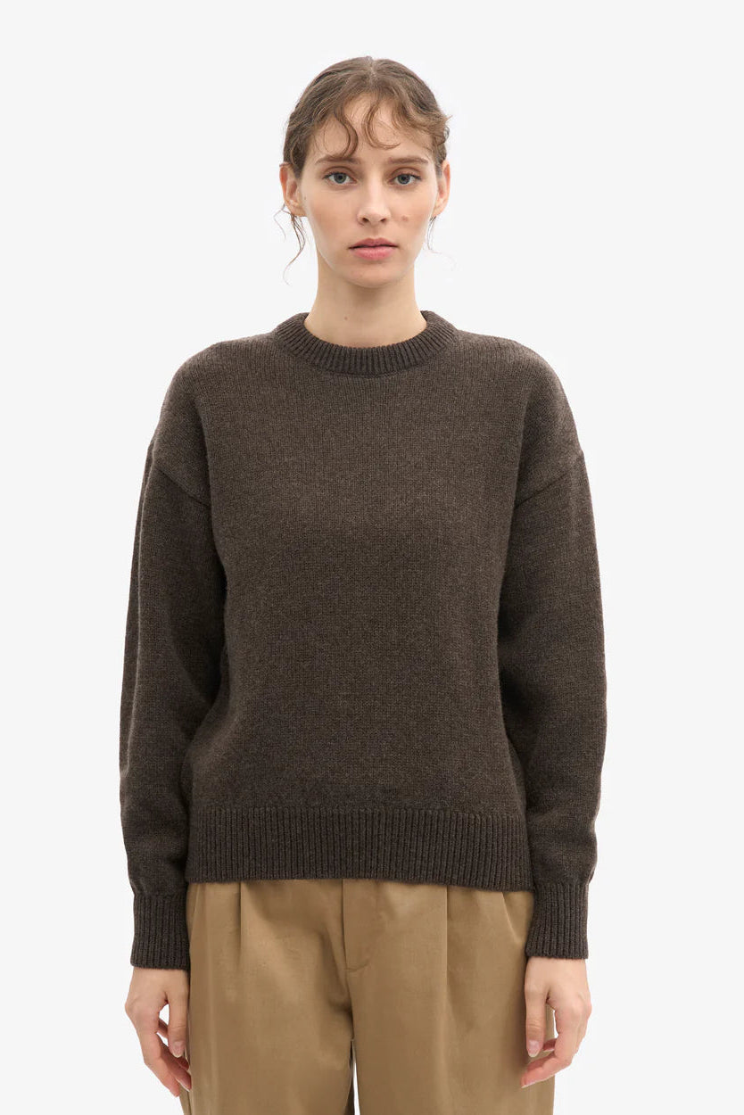 Colorful Standard Oversized Merino wool crew - coffee brown