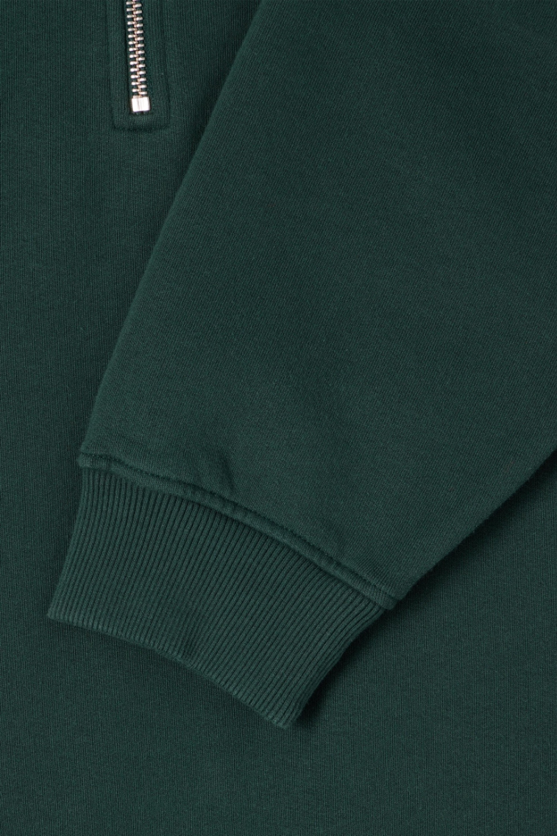 Edwin Koji Half Zip Sweat - green gables