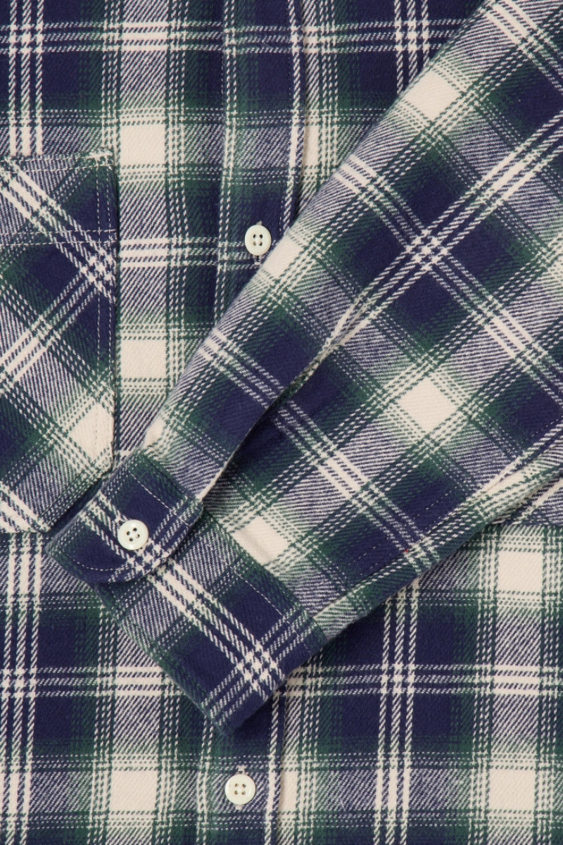 Edwin Work Shirt LS - navy / green