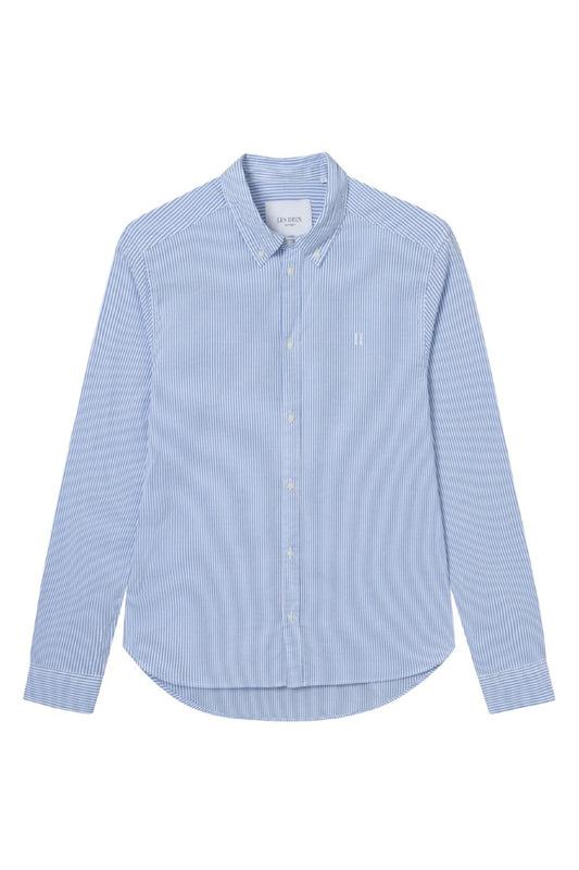 Les Deux Kristian stripe shirt - palace blue/white