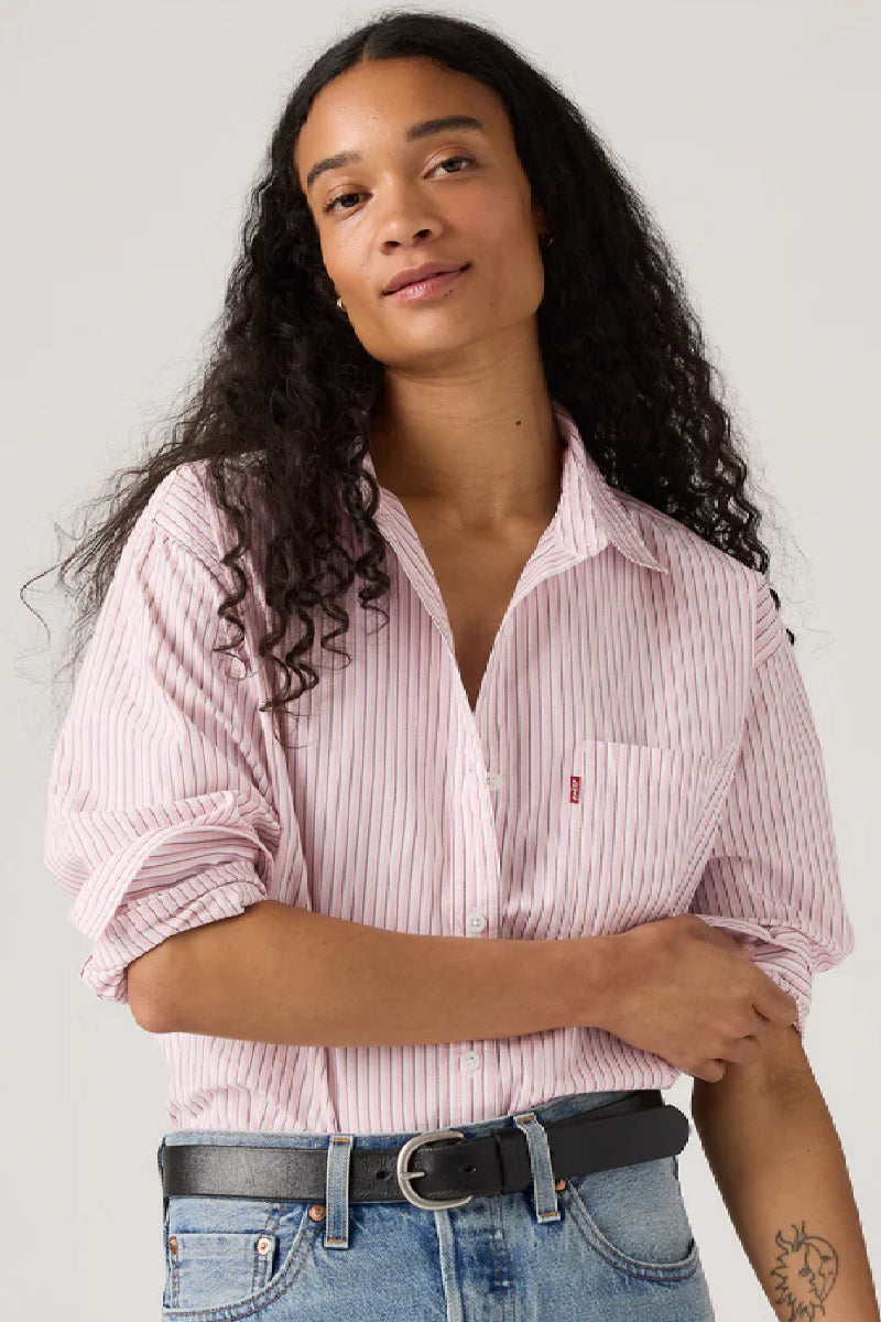 Levi's Harlie New Bf Shirt - rachel stripe peachskin