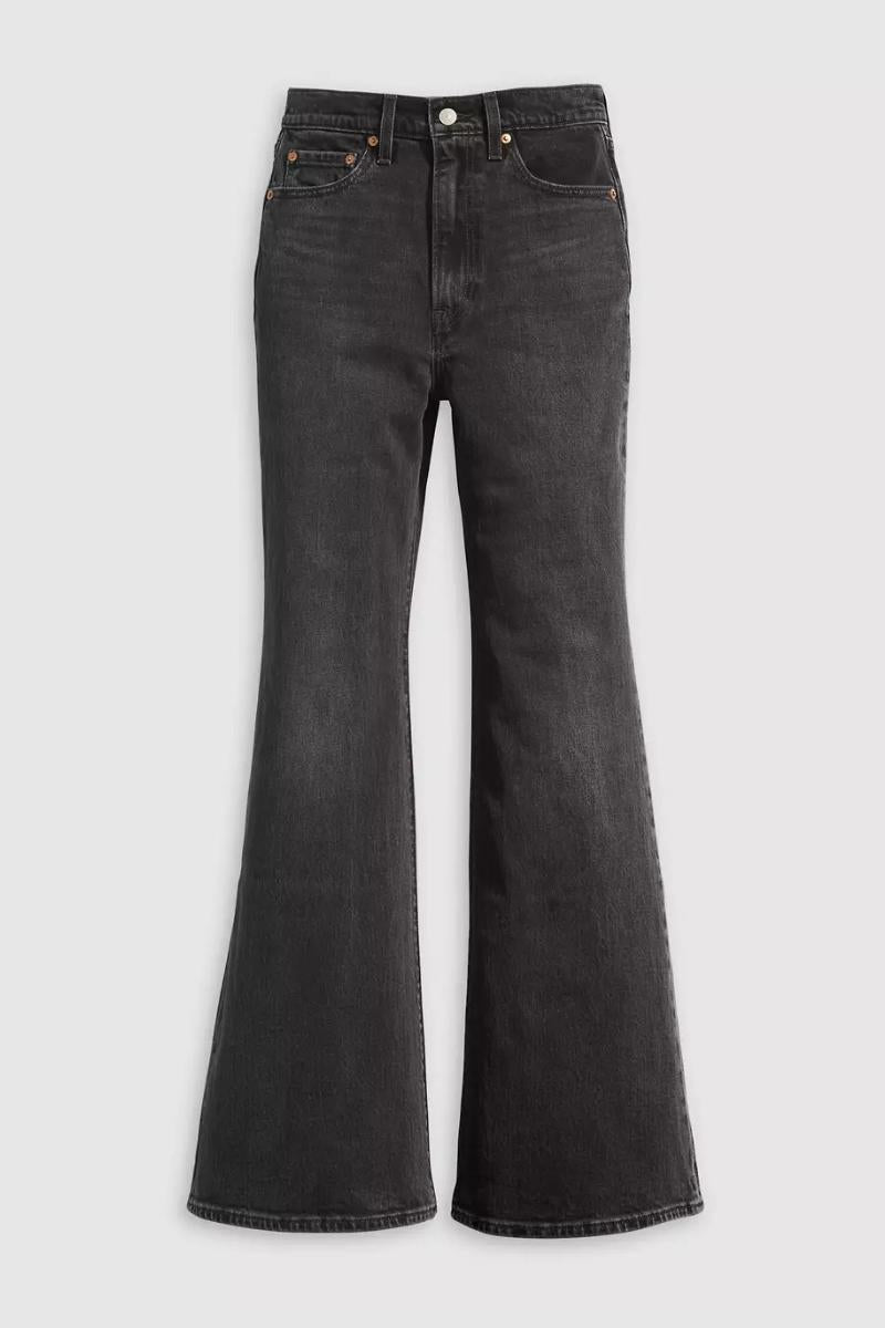 naisten korkeavyötäröiset harmaat farkut