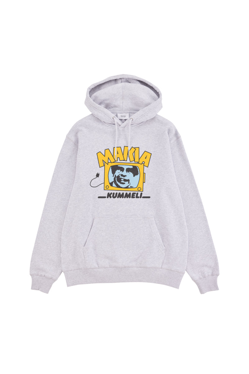 Makia x Kummeli Kyllä lähtee Hooded sweatshirt - light grey