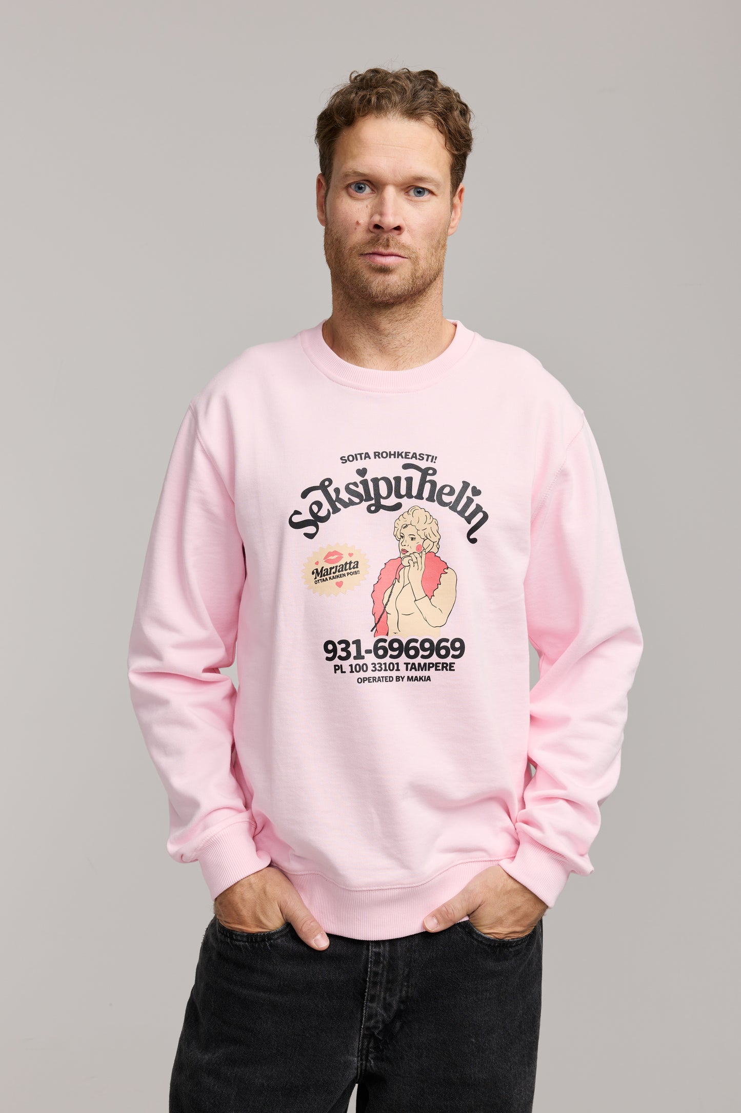 Makia x Kummeli Seksipuhelin sweatshirt - pink
