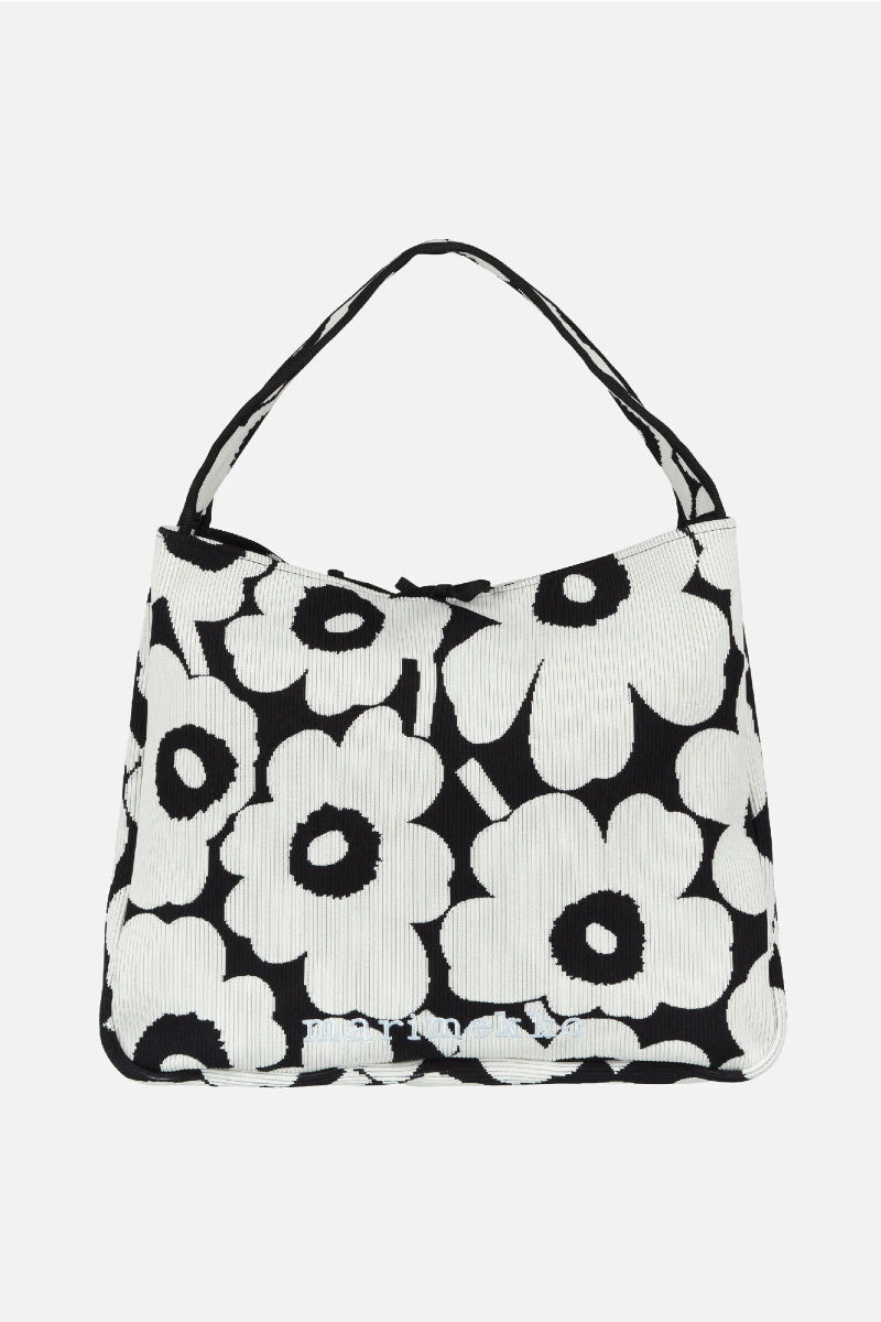 Marimekko Knitted bag Large Unikko - musta / valkoinen