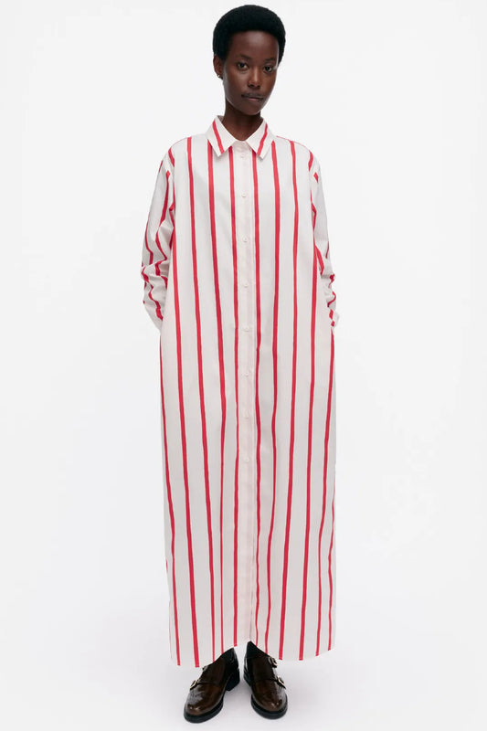 Marimekko Muovata Puhveli mekko - valkoinen / punainen