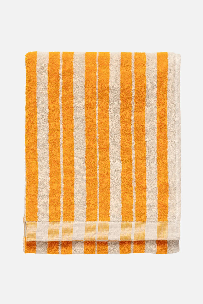 Marimekko Raide käsipyyhe 50x70cm - keltainen / kerma