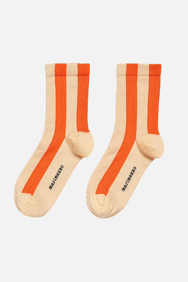 Marimekko Uurre Merirosvo sukat - beige/oranssi