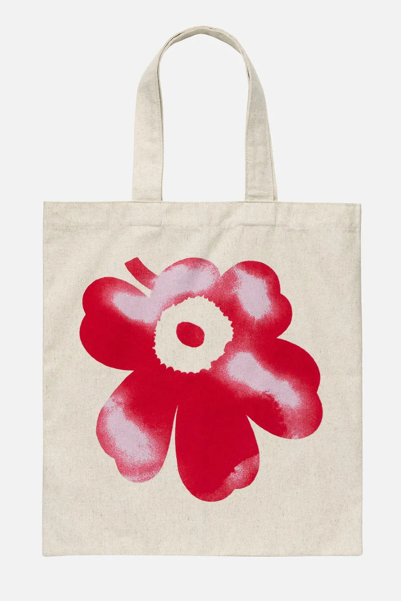 Marimekko Vankka Akvarelli Unikko placement kangaskassi - luonnonvalkoinen / punainen