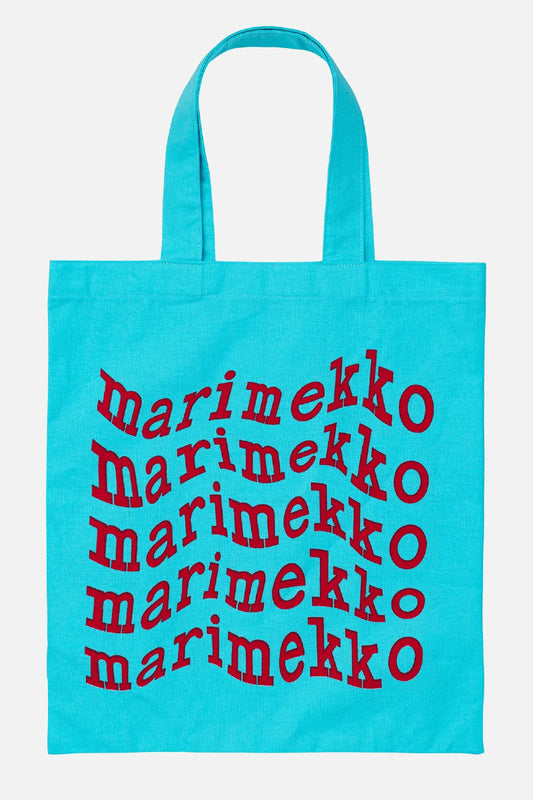 Marimekko Vankka Logo placement kangaskassi - sininen / punainen