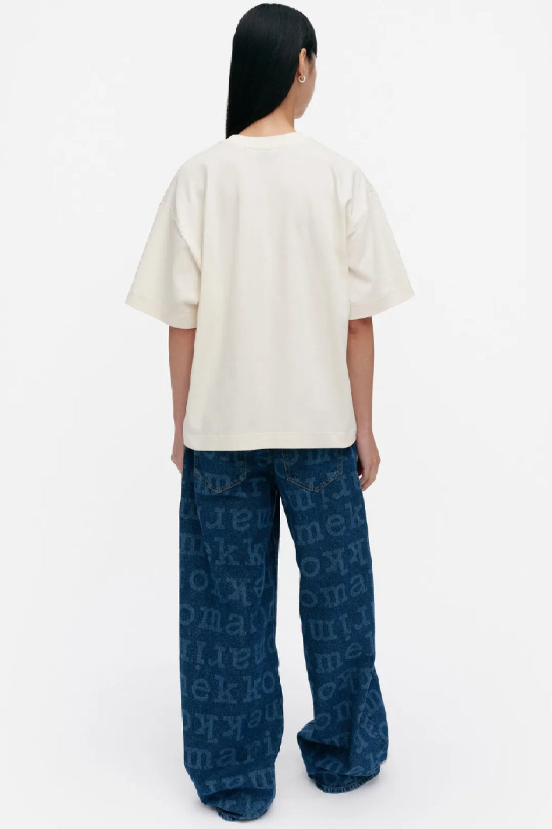 Marimekko Veisto Unikko placement t-paita - valkoinen / musta