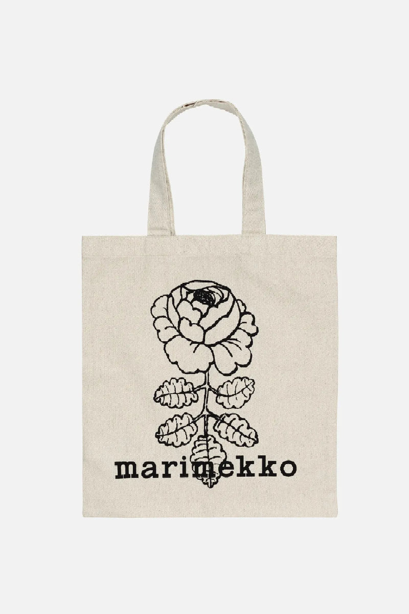 Marimekko Vankka Vihkiruusu placement kangaskassi - luonnonvalkoinen / musta