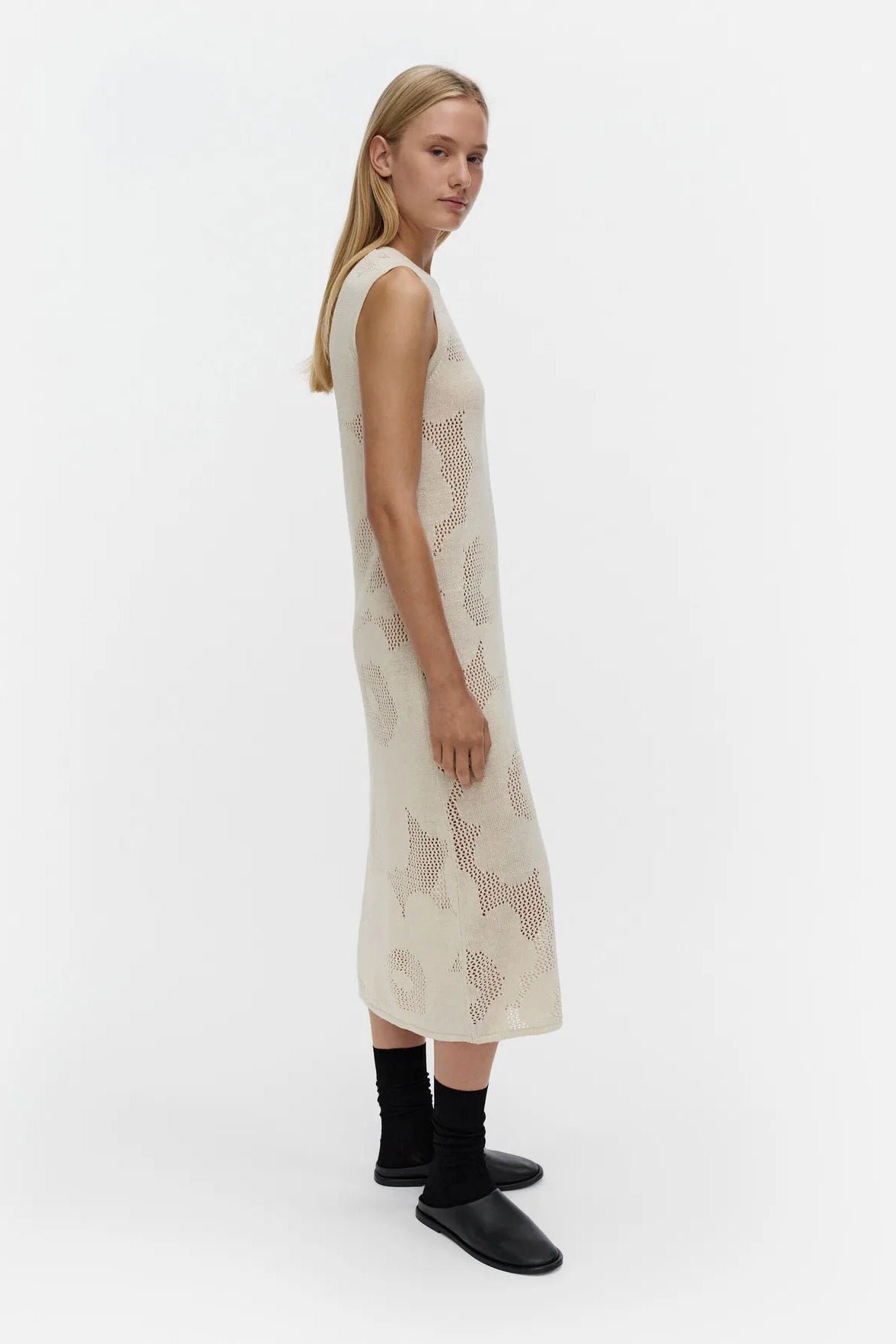 Marimekko Luonnos Unikko neulemekko - luonnonvalkoinen