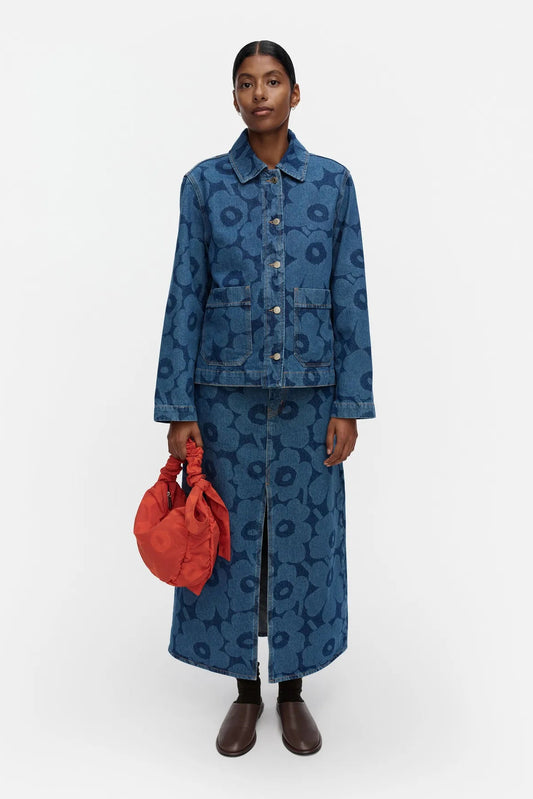 Marimekko Maridenim Näkymä Unikko Farkkutakki - mid indigo