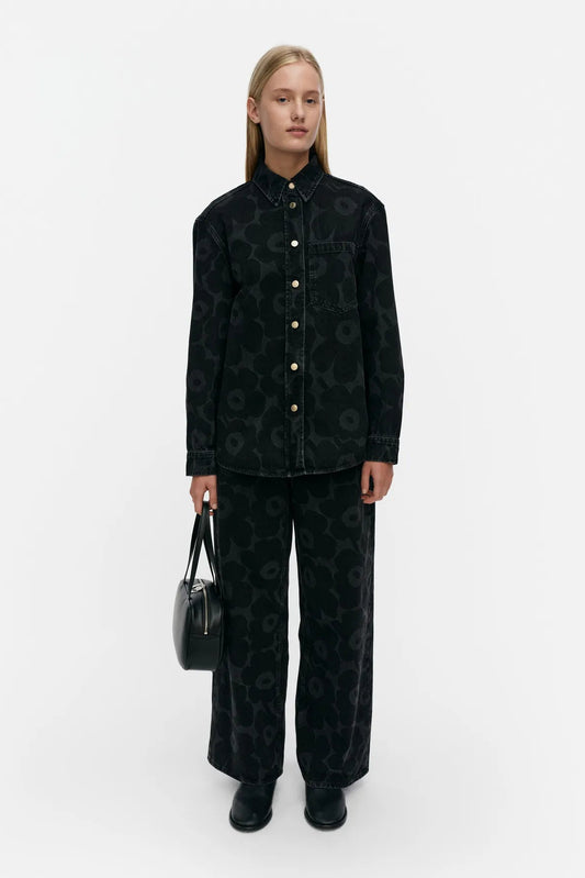 Marimekko Maridenim Vaihe Unikko paita - pesty musta