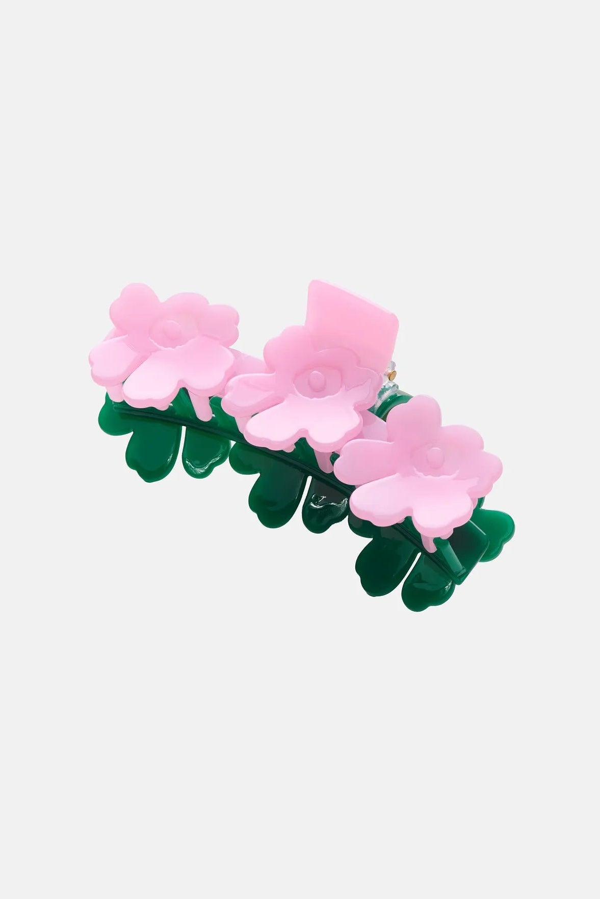 Marimekko Mini Unikko Hair Clip Two-Tone Hiusklipsi - vihreä / vaaleanpunainen
