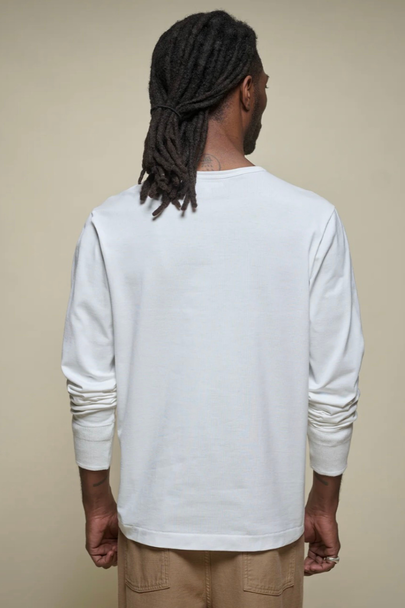 Merz B. Schwanen 2M06 Classic Fit Long Sleeve Henley - white