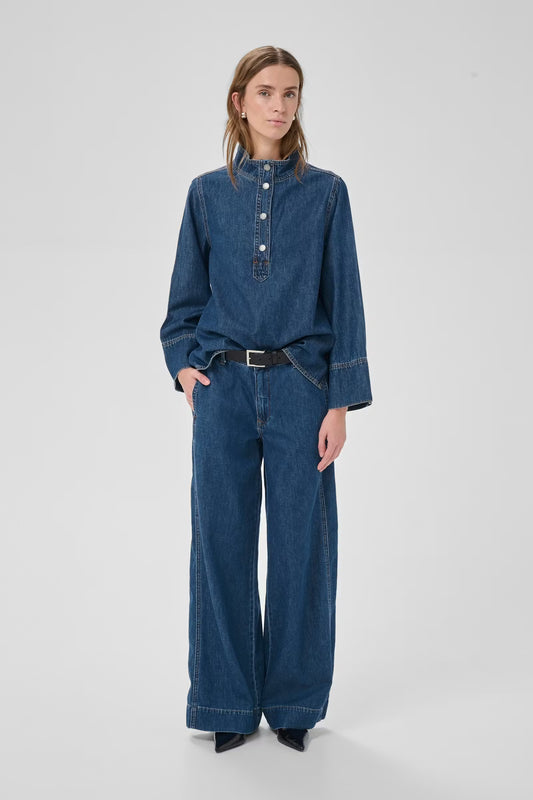 My Essential Wardrobe HilmaMW 171 X-Wide Pant - medium blue wash