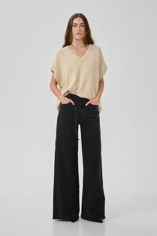 My Essential Wardrobe MWKaro 144 Wide Jeans - dark grey wash