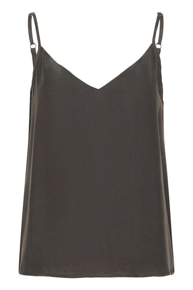 My Essential Wardrobe MWSilk Strap Top - dark shadow grey