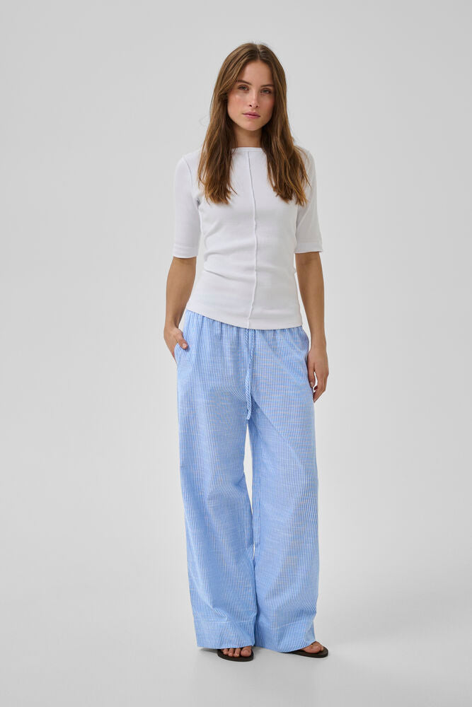 My Essential Wardrobe SkyeMW Wide pant - silver lake blue striped