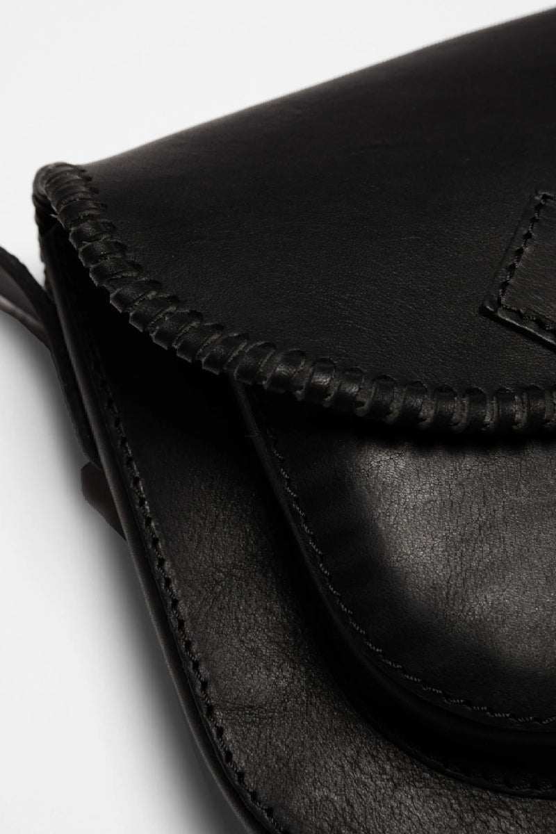 Nudie Western Leather Saddle Bag - black