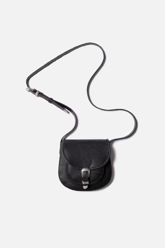 Nudie Western Leather Saddle Bag - black