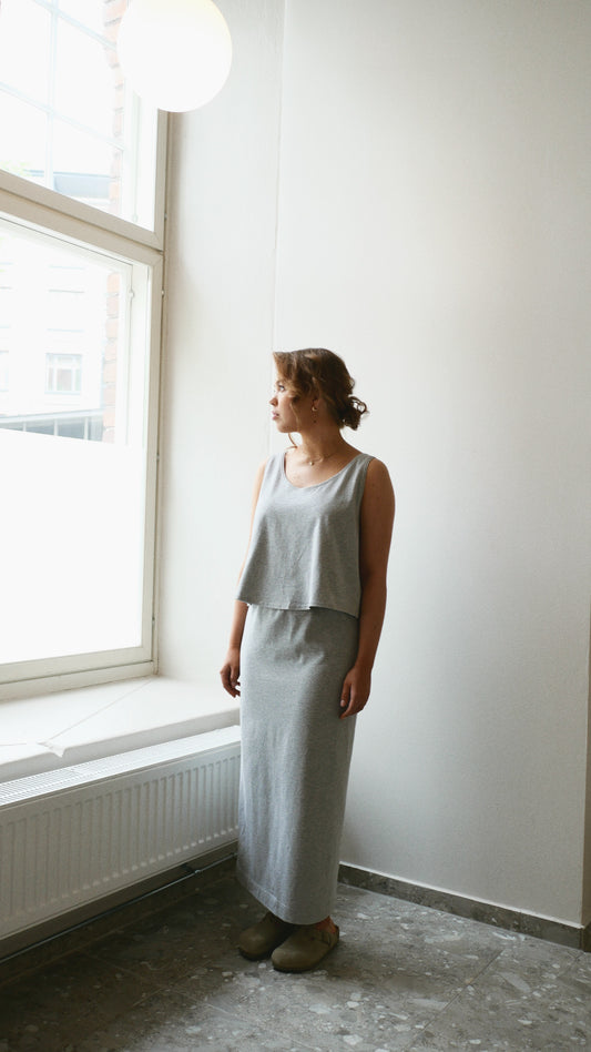 OUNCE garments Lin skirt - grey melange