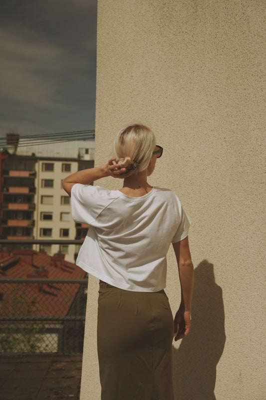 OUNCE garments Mette Crop tee - white