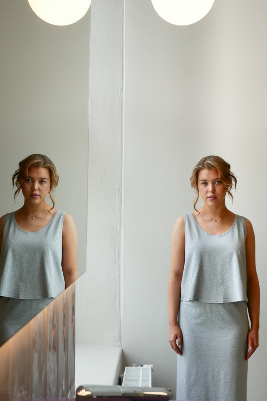 OUNCE garments Saga sleeveless shirt - grey melange