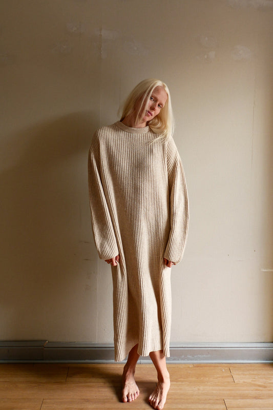 OUNCE garments Tide Wool Maxi dress - sand