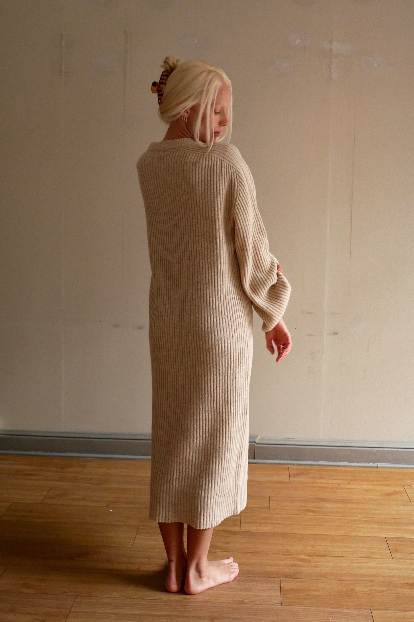 OUNCE garments Tide Wool Maxi dress - sand