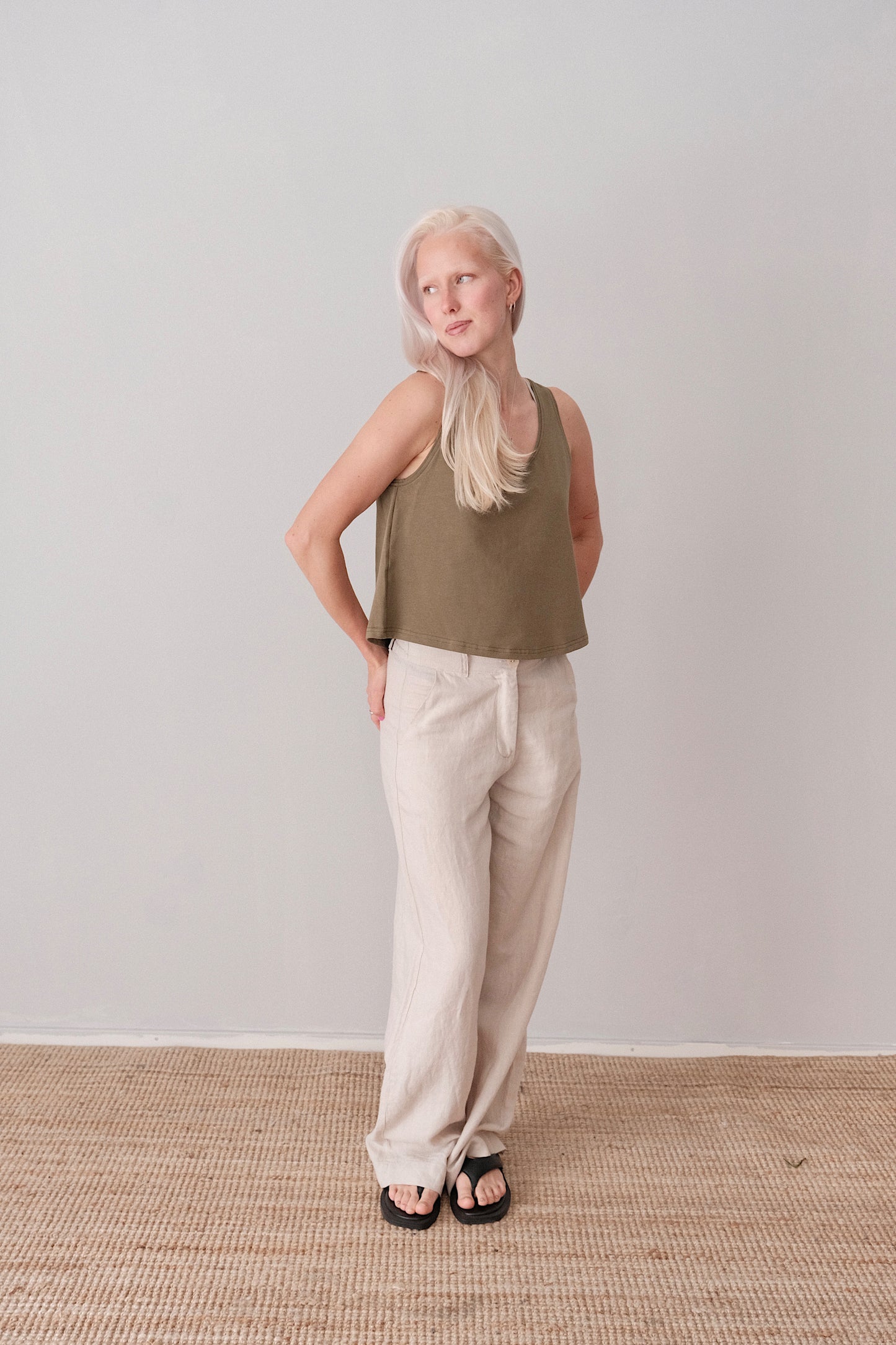 Naisten vihreä crop top