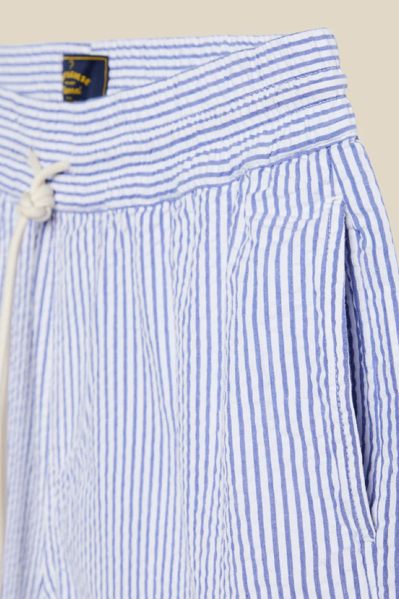 Portuguese Flannel Seersucker shorts - stripe blue