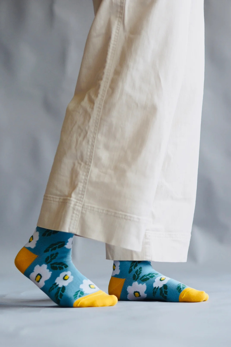 Sidoste luomupuuvillasukat - flowers