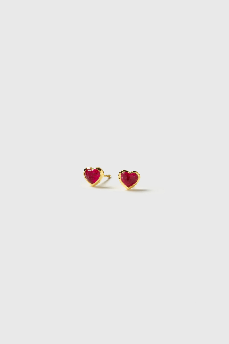 Syster P La La Love Stud Earrings - gold / pink quartz