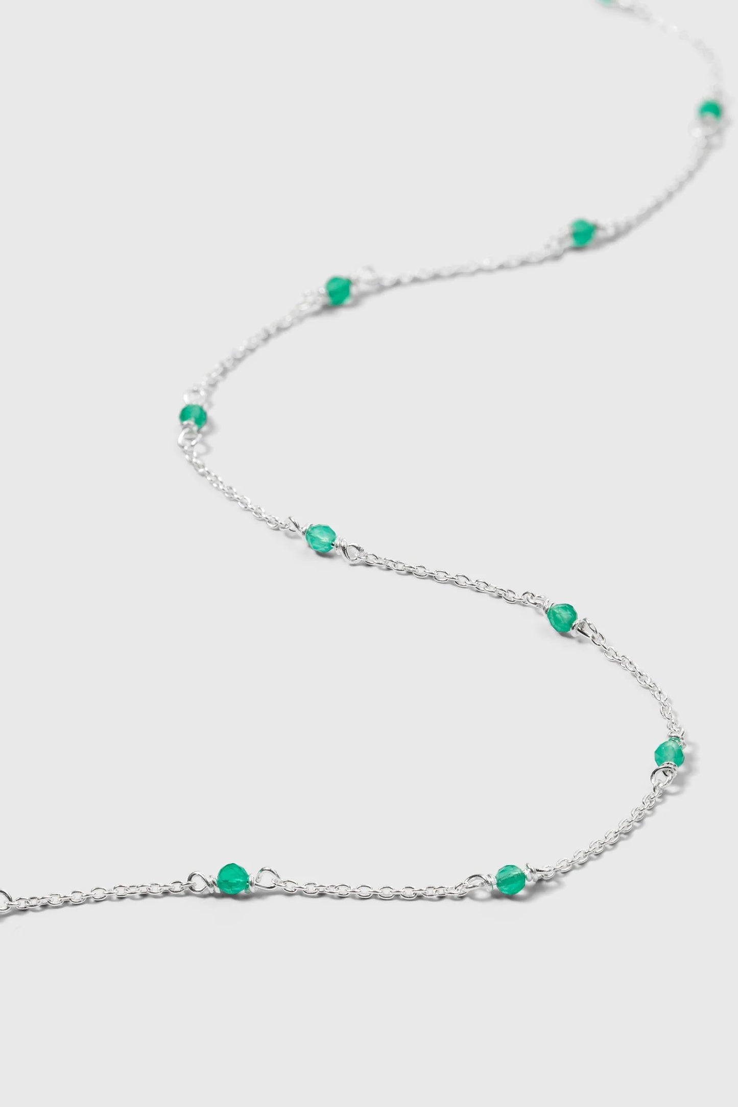 Syster P Santa Monica Necklace - silver green onyx