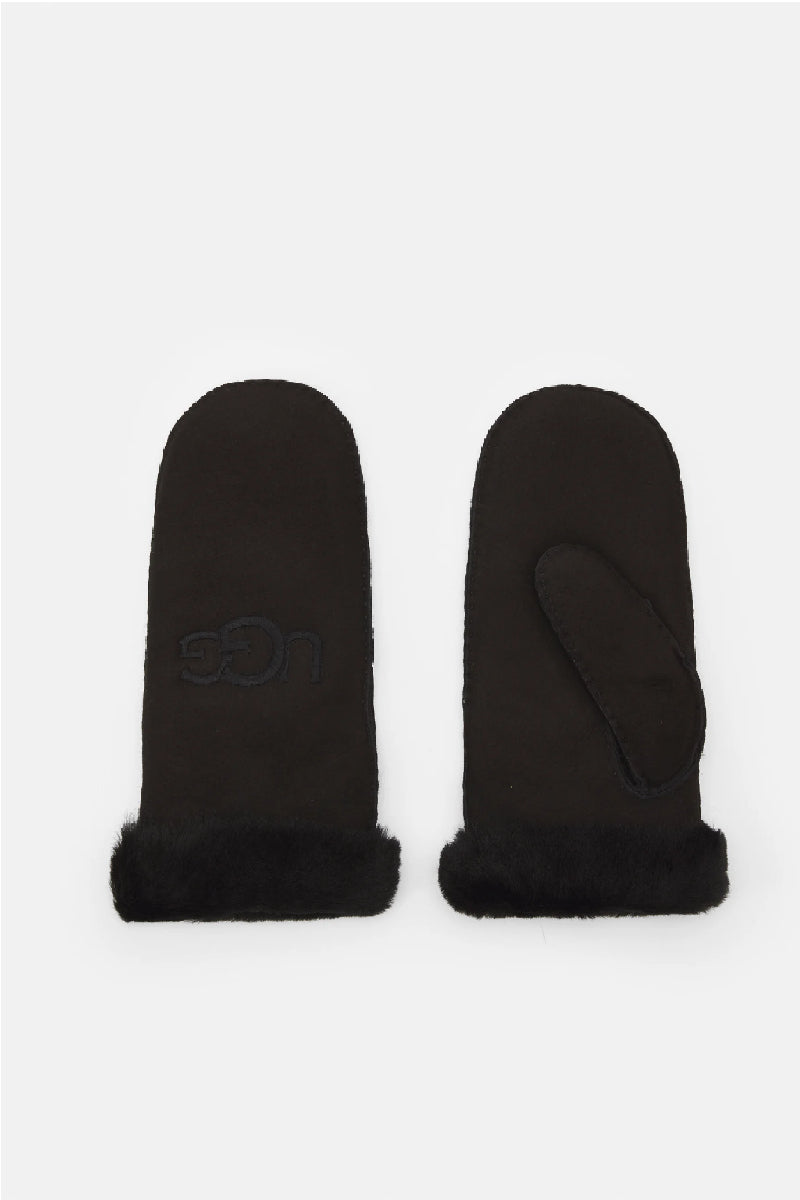 UGG Sheepskin Embroided mitten - black