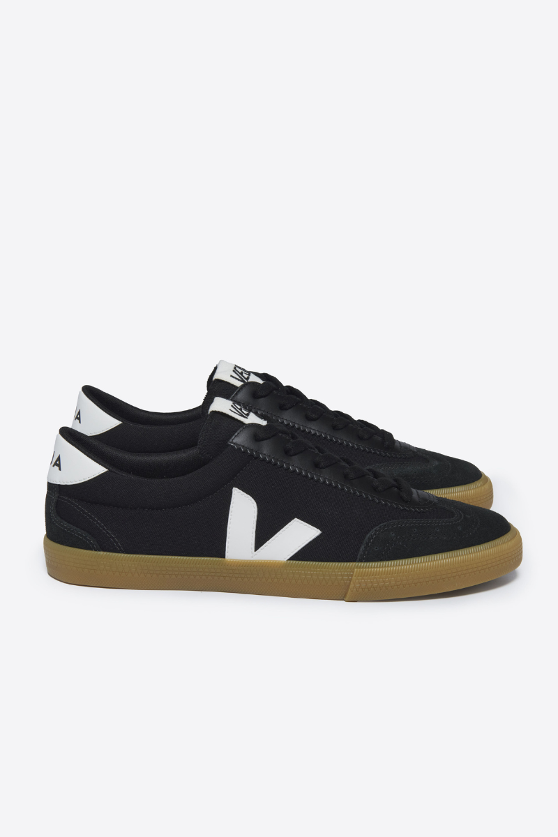 Veja Volley Canvas - black / white natural