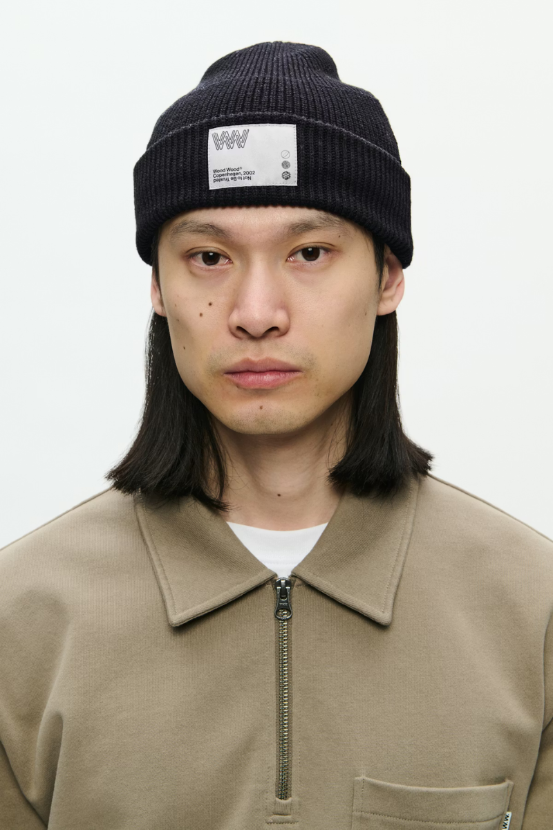 Wood Wood Milo Beanie - black