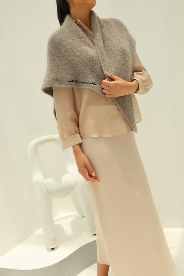 Americandreams Atiya alpaca scarf - light taupe