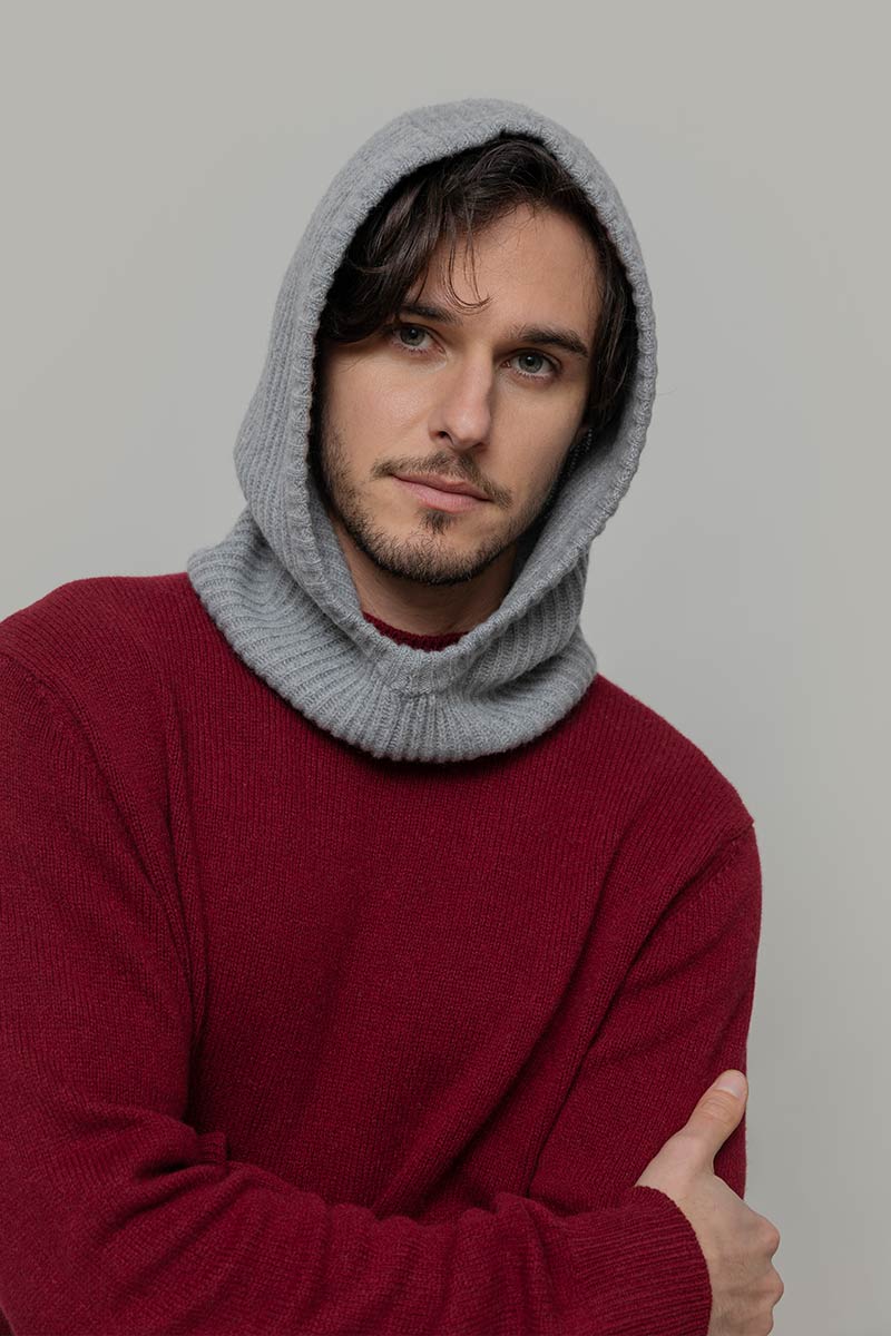 Rifo Marika Recycled Cashmere Balaclava - grey caloe
