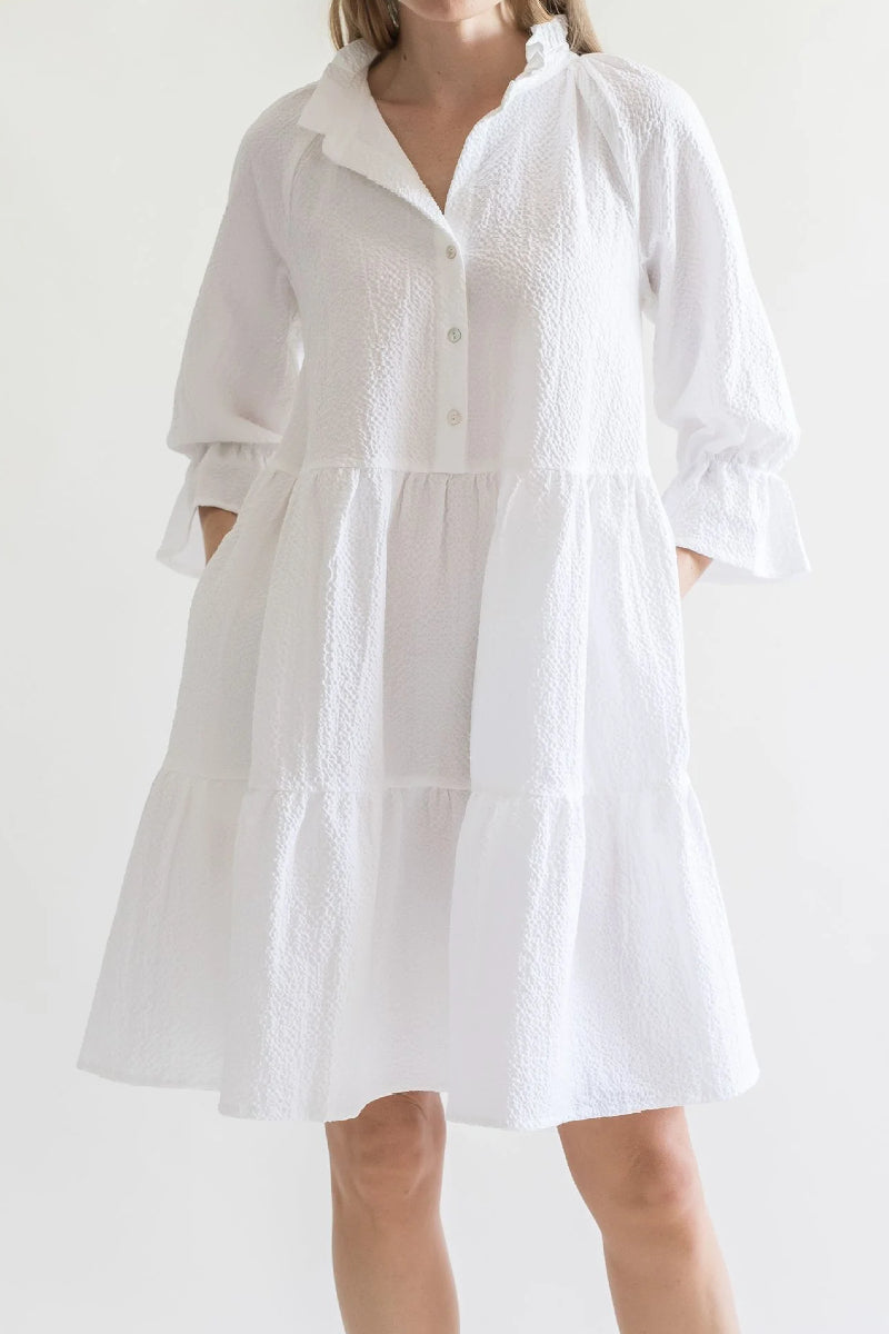 Gauhar Ruffled Dress - crisp white