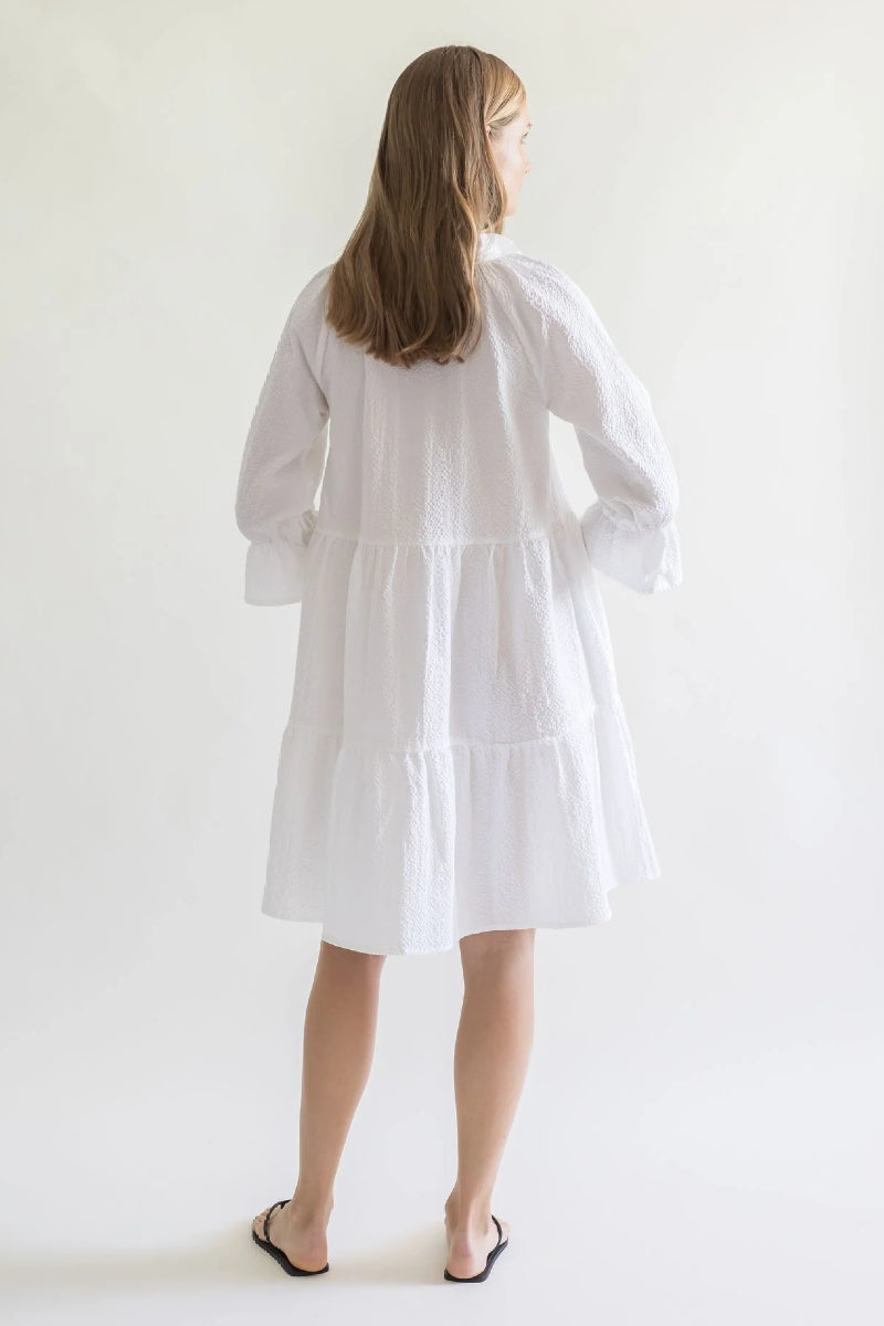 Gauhar Ruffled Dress - crisp white
